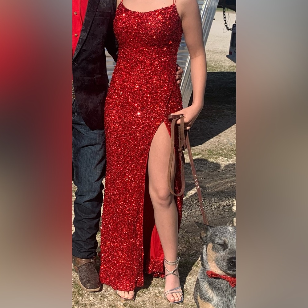 Sherry Hill Red sequin dress